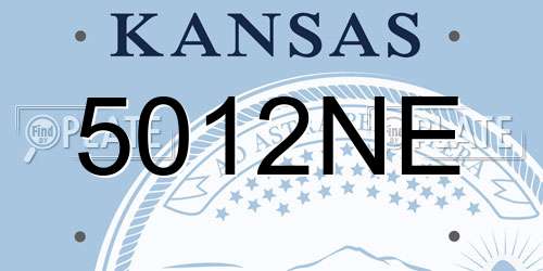 5012NE Kansas License Plate