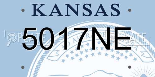 5017NE Kansas License Plate