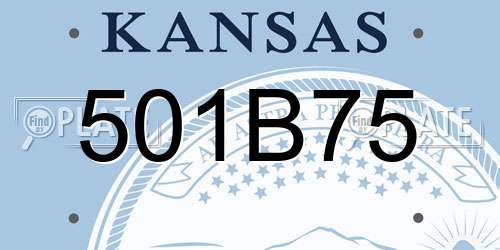 501B75 Kansas License Plate