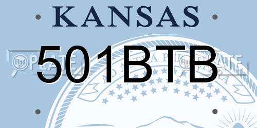 501BTB Kansas License Plate