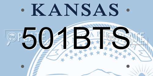 501BTS Kansas License Plate