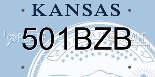 501BZB Kansas License Plate