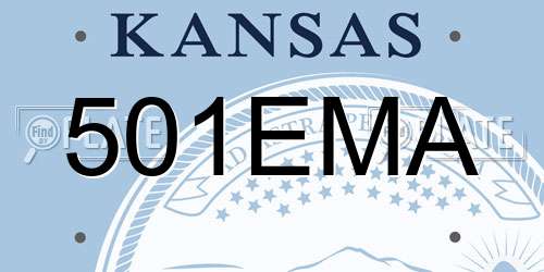 501EMA Kansas License Plate