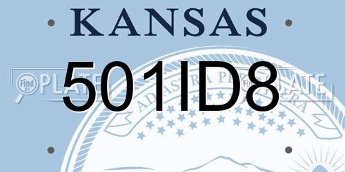 501ID8 Kansas License Plate