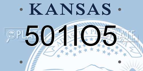 501IO5 Kansas License Plate