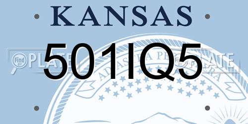 501IQ5 Kansas License Plate