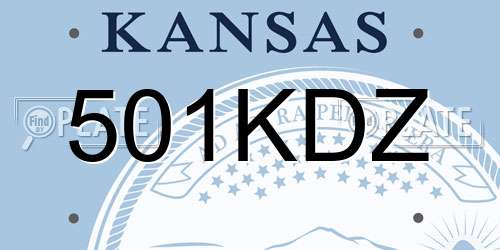 501KDZ Kansas License Plate