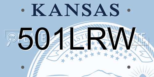 501LRW Kansas License Plate