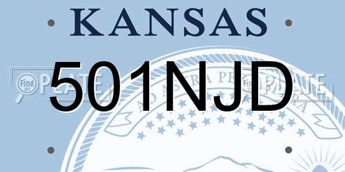 501NJD Kansas License Plate