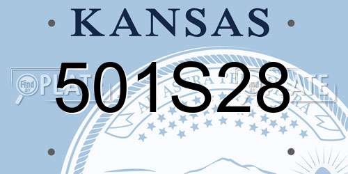 501S28 Kansas License Plate