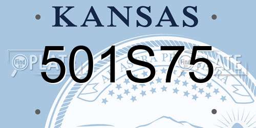 501S75 Kansas License Plate