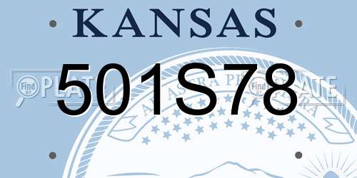 501S78 Kansas License Plate