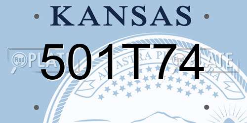 501T74 Kansas License Plate