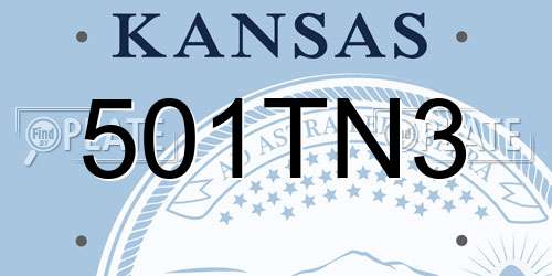 501TN3 Kansas License Plate