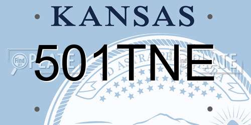 501TNE Kansas License Plate