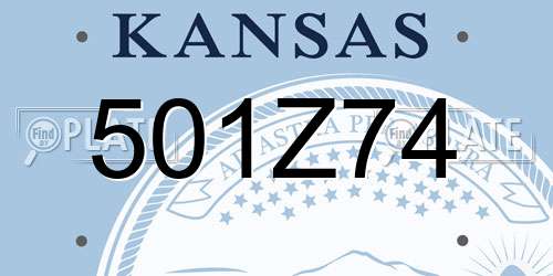 501Z74 Kansas License Plate