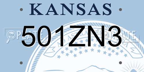 501ZN3 Kansas License Plate