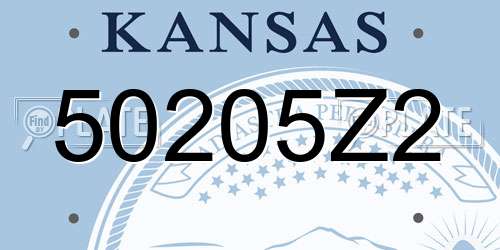 50205Z2 Kansas License Plate