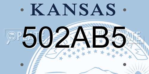 502AB5 Kansas License Plate