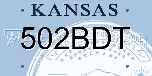 502BDT Kansas License Plate