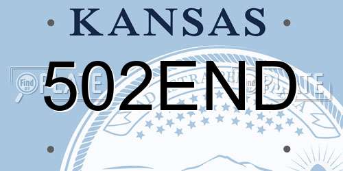 502END Kansas License Plate