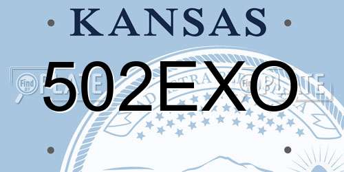502EXO Kansas License Plate