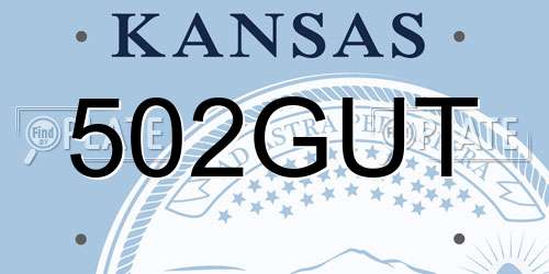 502GUT Kansas License Plate
