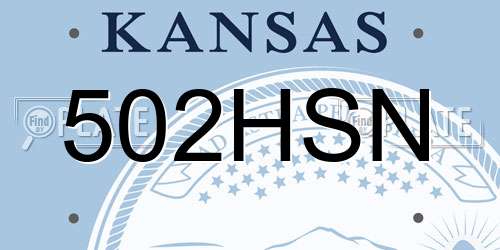 502HSN Kansas License Plate