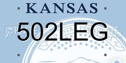 502LEG Kansas License Plate