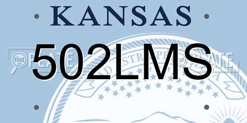 502LMS Kansas License Plate