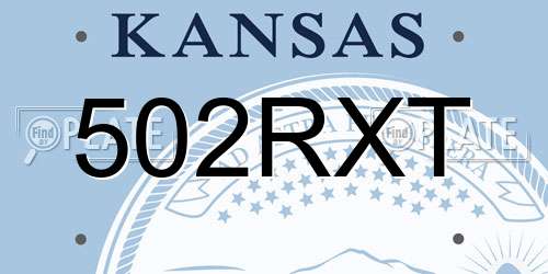 502RXT Kansas License Plate