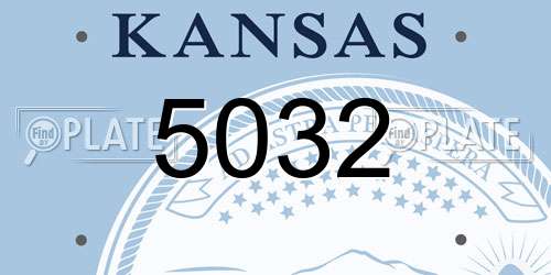 5032 Kansas License Plate