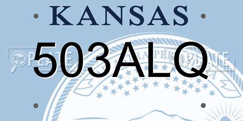 503ALQ Kansas License Plate