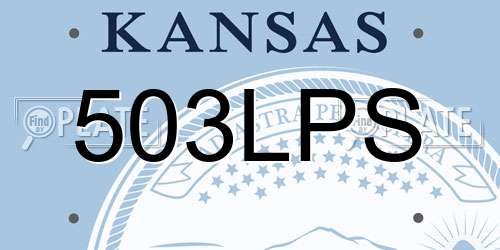 503LPS Kansas License Plate