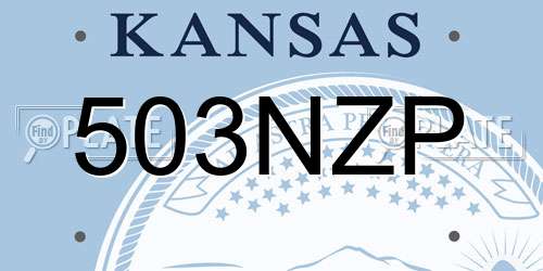 503NZP Kansas License Plate