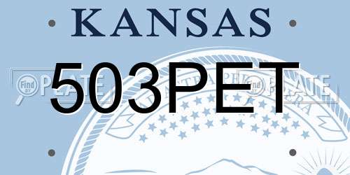 503PET Kansas License Plate