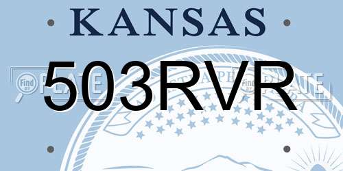 503RVR Kansas License Plate