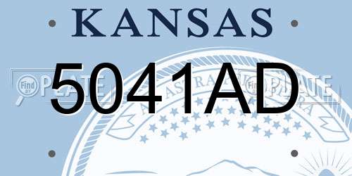 5041AD Kansas License Plate