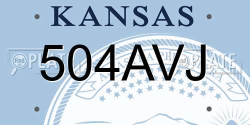 504AVJ Kansas License Plate