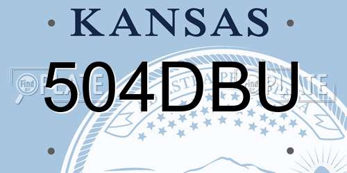 504DBU Kansas License Plate
