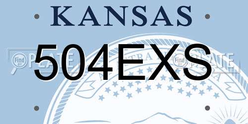 504EXS Kansas License Plate