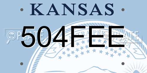 504FEE Kansas License Plate