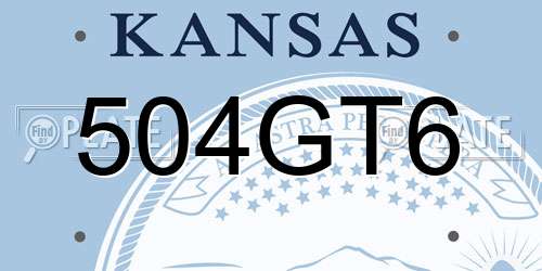 504GT6 Kansas License Plate