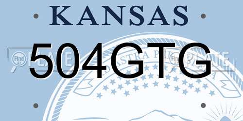 504GTG Kansas License Plate