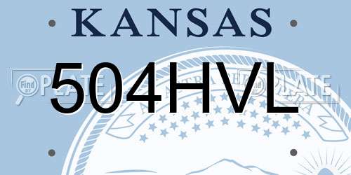504HVL Kansas License Plate