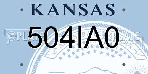 504IA0 Kansas License Plate