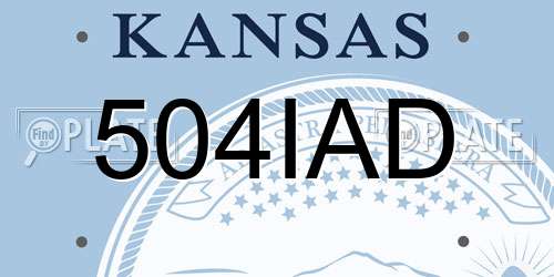 504IAD Kansas License Plate