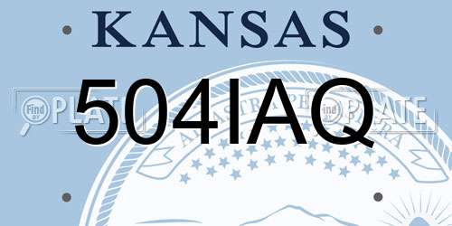 504IAQ Kansas License Plate