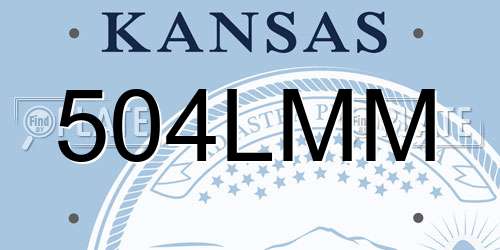 504LMM Kansas License Plate
