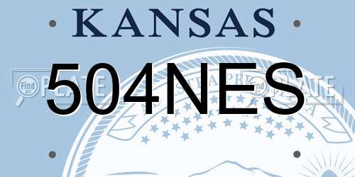 504NES Kansas License Plate